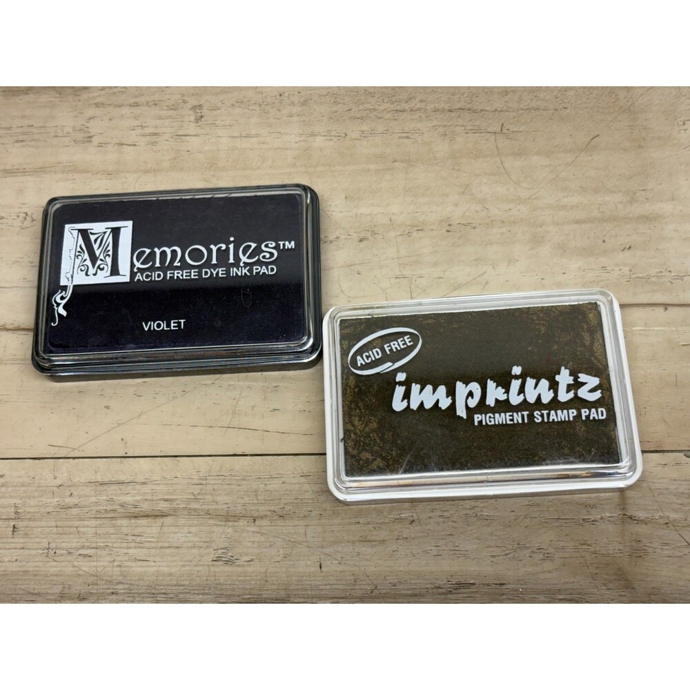 Set Of 2   Ink  Stamp Pads Memories Violet & Imprintz Pigment